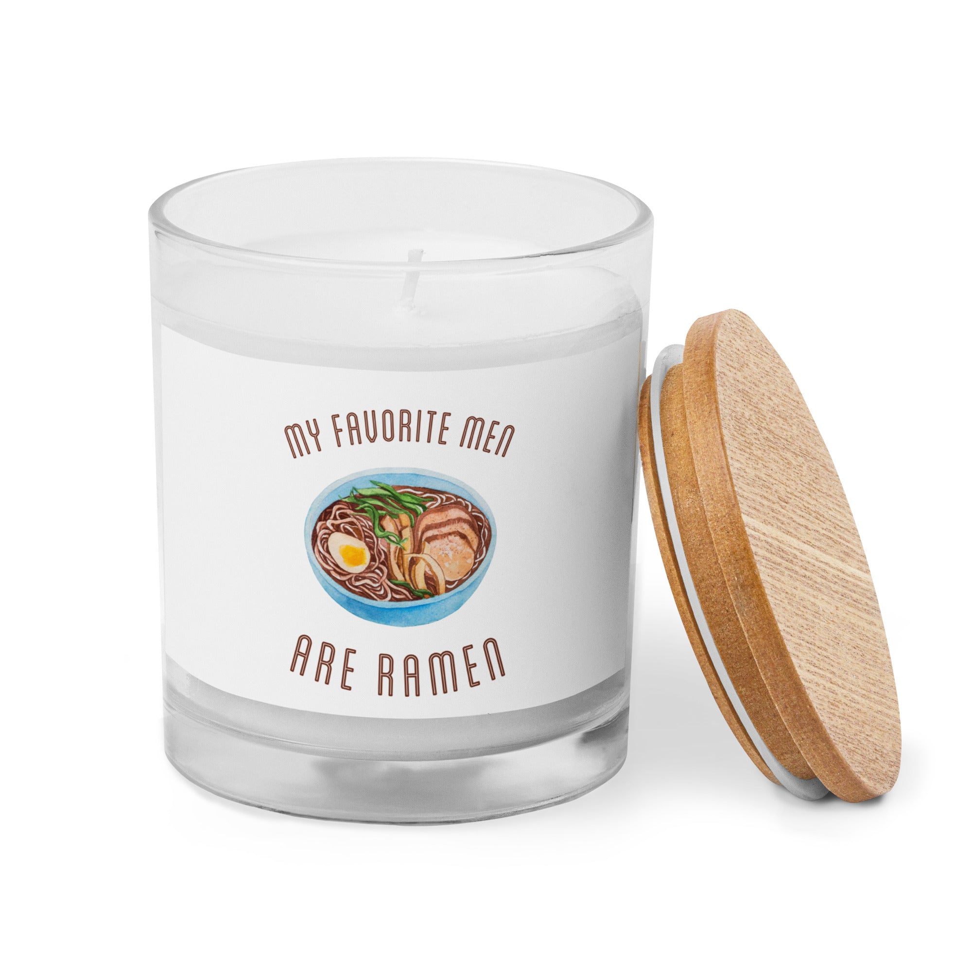 My favorite men are RAMEN funny gift Glass jar candle